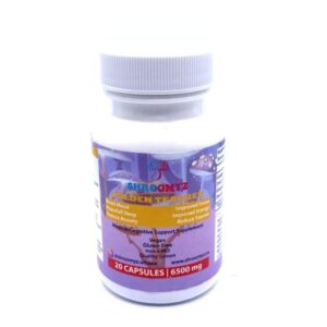 Mushroom supplement bottle